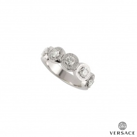 Versace White Gold Diamond Set Dress Ring